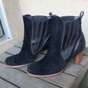 Black Suede & Leather UGG Oliviya Ankle Booties
